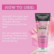 John Frieda Vibrant Shine Colour Shine Conditioner rose hip argan oil 250ml tube how to use