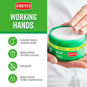 How to Use: O'Keeffe's Working Hands cream being applied to dry skin.