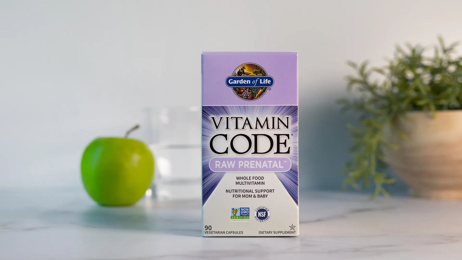 Garden of Life Vitamin Code Raw Prenatal Capsules.