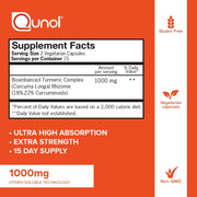Qunol Extra Strength Turmeric Curcumin Complex – 1000 mg (30 Vegetarian Capsules)