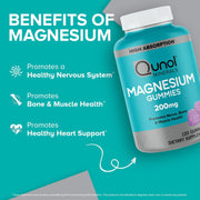 Qunol Magnesium Gummies – 200 mg Berry Flavor (60 Gummies)