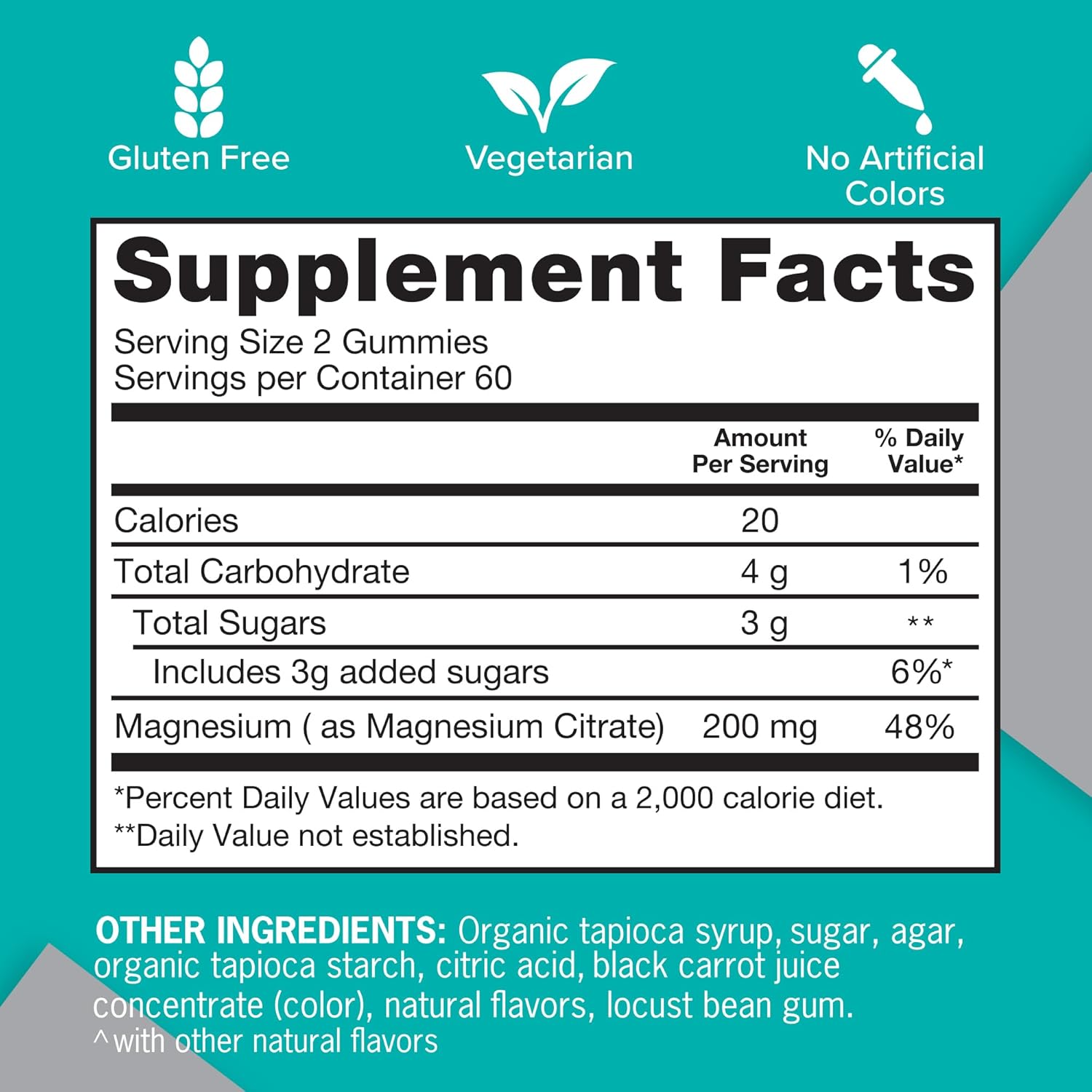 Qunol Magnesium Gummies – 200 mg Berry Flavor (60 Gummies)