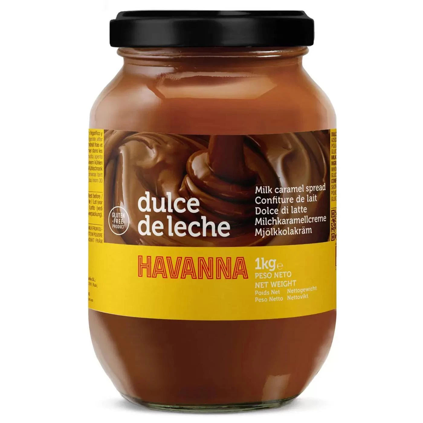 Front image: Havanna dulce de leche milk caramel spread jar 1kg single pack
