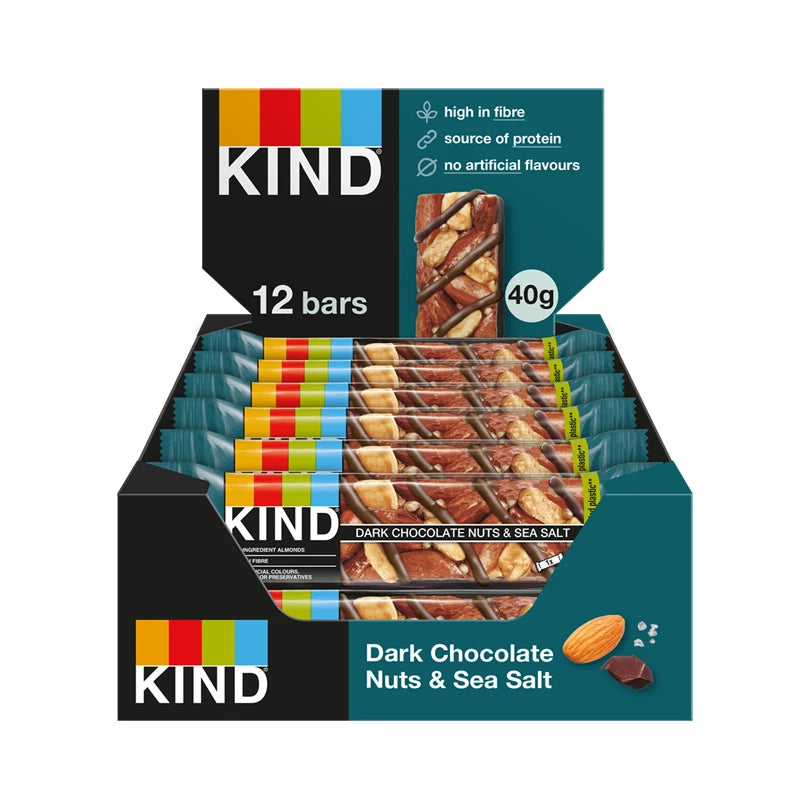 KIND Dark Chocolate Nuts and Sea Salt snack bars box 12 x 40g