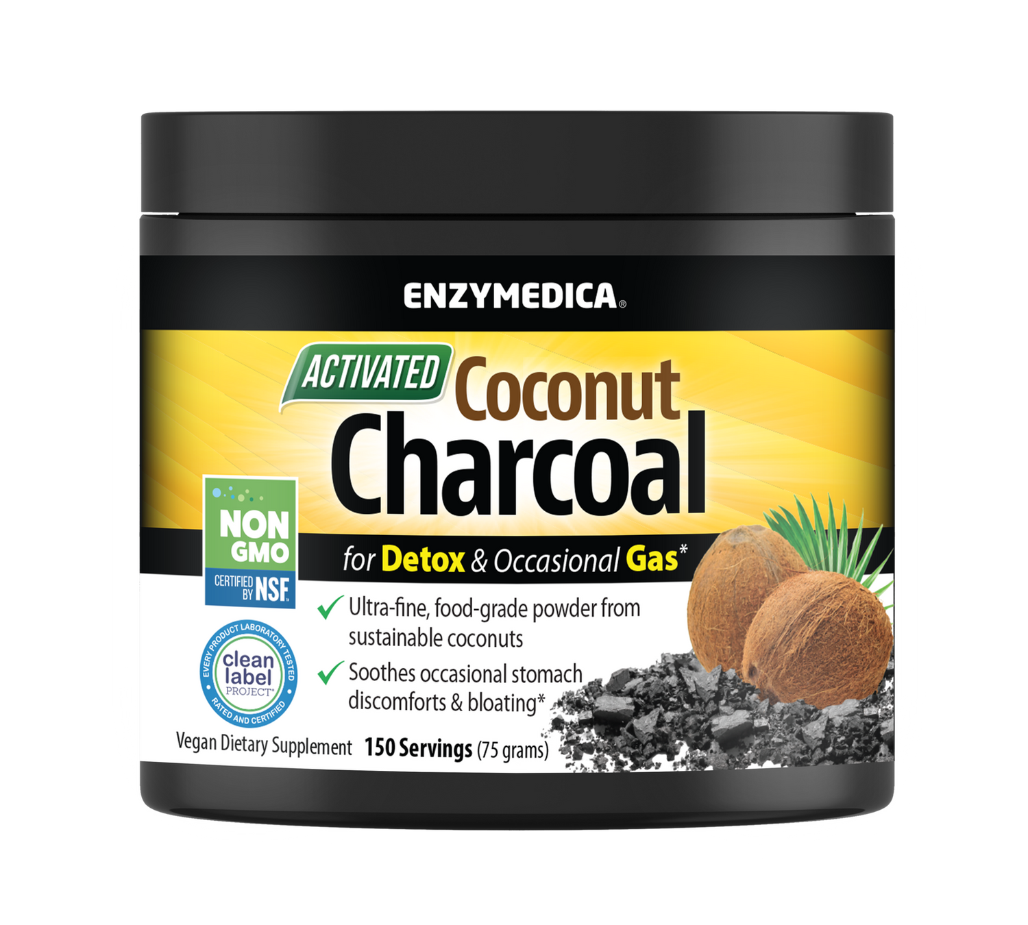 Enzymedica Activated Coconut Charcoal (150 serv)