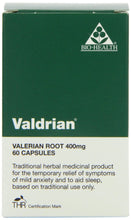 Load image into Gallery viewer, BIO-HEALTH Organic Valdrian Valerian Root 400mg 60caps
