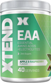Front image: XTEND EAA Amino Acids Powder Apple & Raspberry tub powder 304g 40 servings