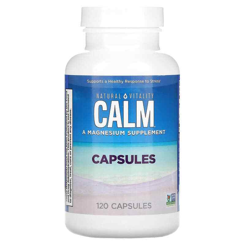 Natural Vitality Calm Magnesium Glycinate Supplement 325mg, 120 capsules.