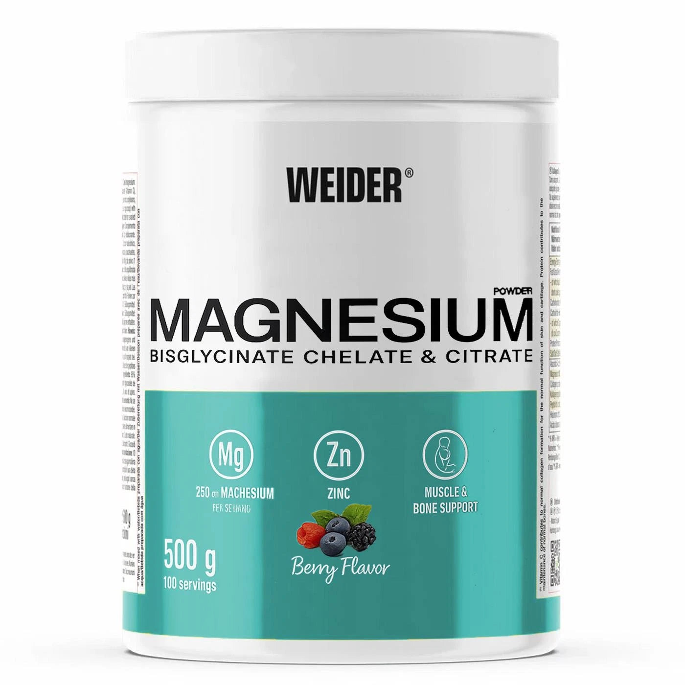 WEIDER Magnesium Powder – Berry Flavour | 500g | 100 Servings