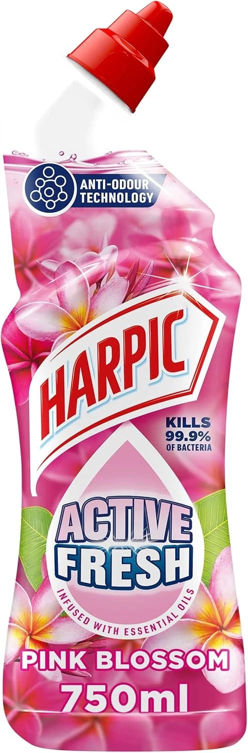 Harpic Active Fresh Pink Blossom Toilet Cleaning Gel 750ml bottle