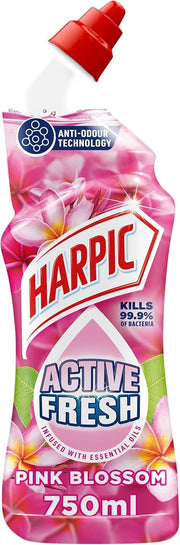 Harpic Active Fresh Pink Blossom Toilet Cleaning Gel 750ml bottle