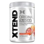 Front image: XTEND Original BCAA Powder Italian Blood Orange tub powder 456g 30 servings