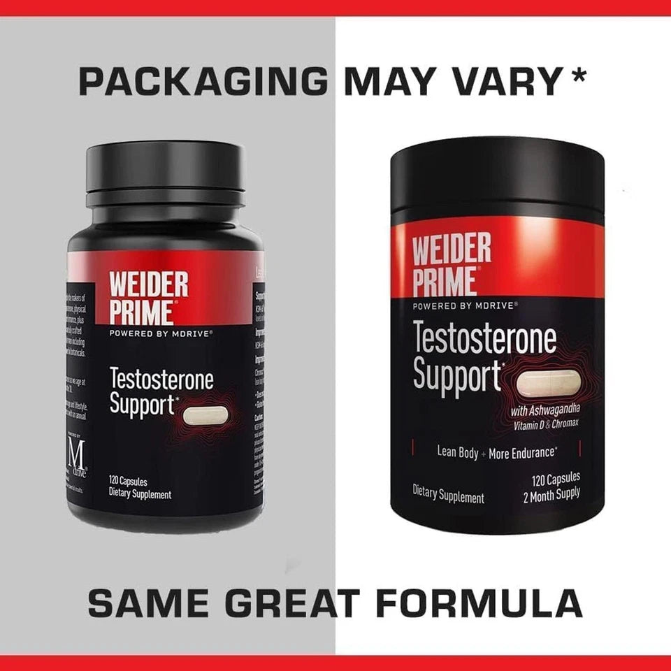 WEIDER PRIME Powered  – Testosterone Support packaging may vary