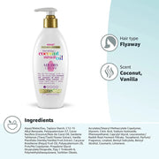 OGX Air Dry Cream bottle showing ingredients and directions.