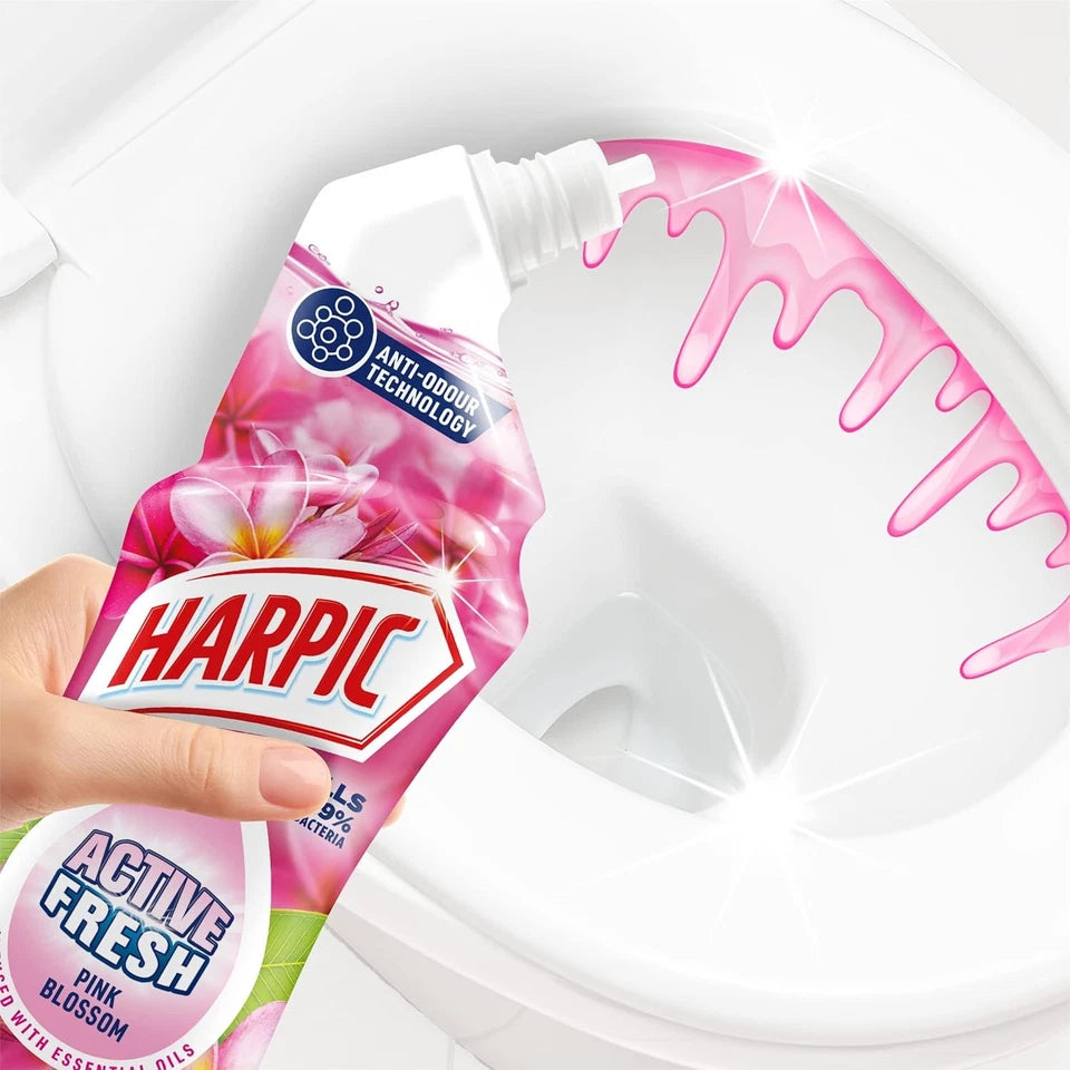 Harpic Active Fresh Pink Blossom Toilet Cleaning Gel 750ml application instructions
