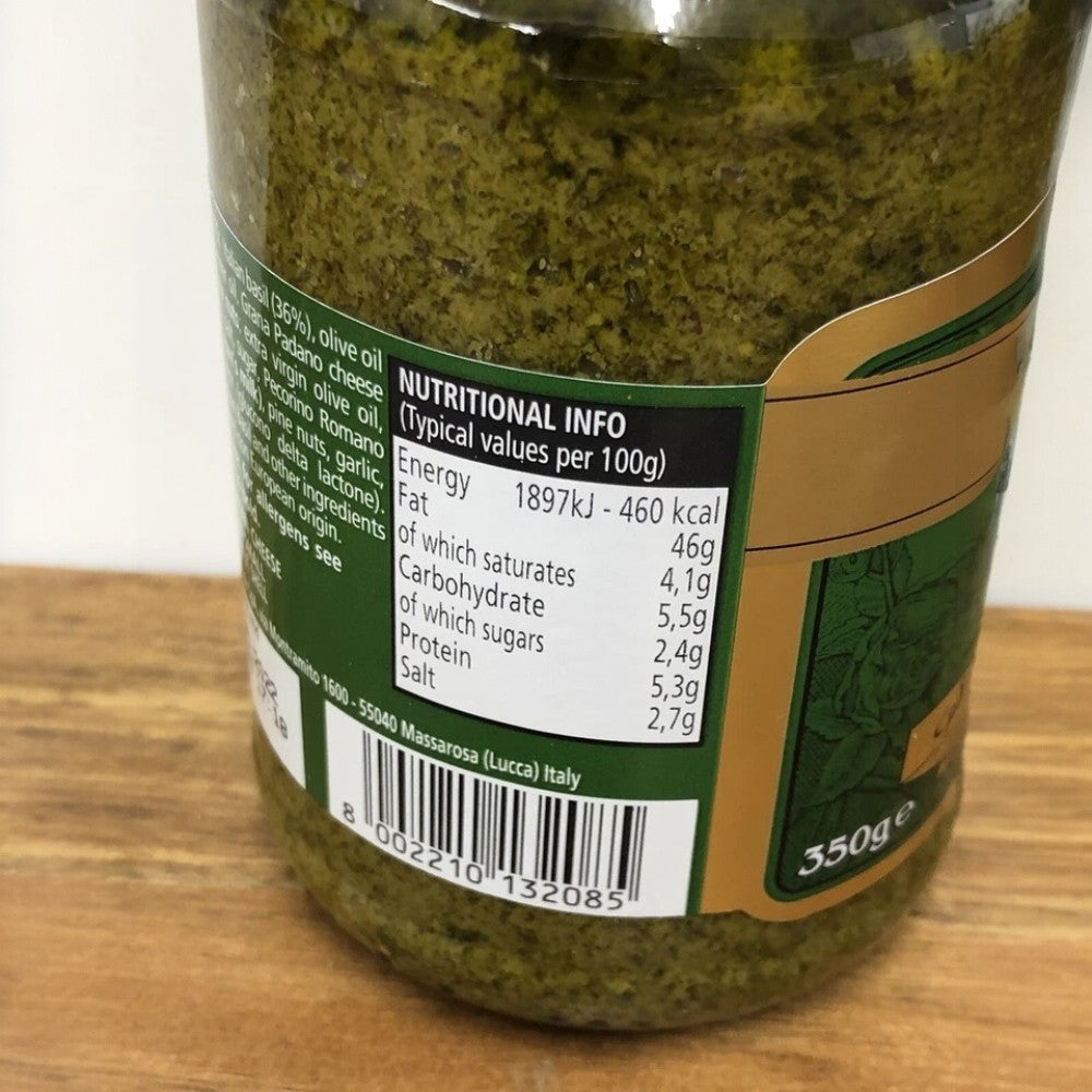 Barcode image: Filippo Berio pesto 350g barcode packaging jar