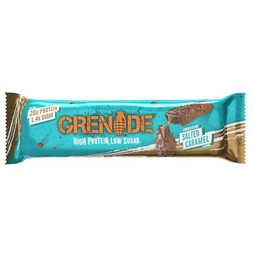 Grenade Chocolate Chip Salted Caramel High Protein Low Sugar Bar 60g