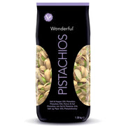 Front image: Wonderful salt and pepper pistachios XXL pack 1.36kg single pack