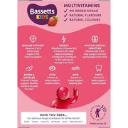 Bassetts Kids Multivitamins Strawberry Flavour Gummies 3-6 Years 30 Count bottle back view