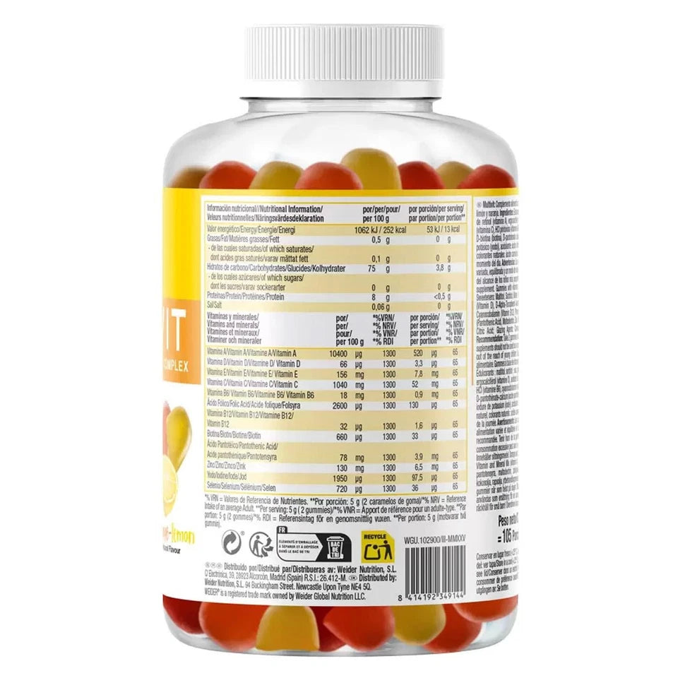 Weider Multivit Multivitamin and Mineral Complex Gummies - 210 count barcode
