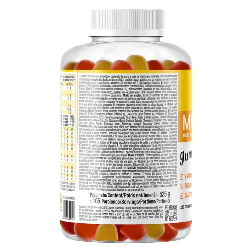 Weider Multivit Multivitamin and Mineral Complex Gummies - 210 count nutrition facts