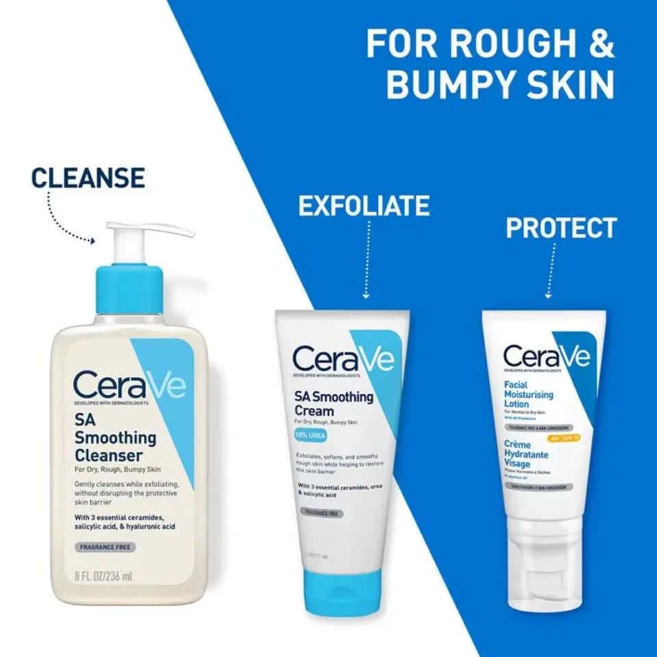 CeraVe SA Smoothing Cleanser Fragrance Free 236ml routine