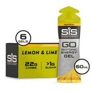 SIS Science in Sport GO Isotonic Energy Gel Lemon Lime, 6-pack box.