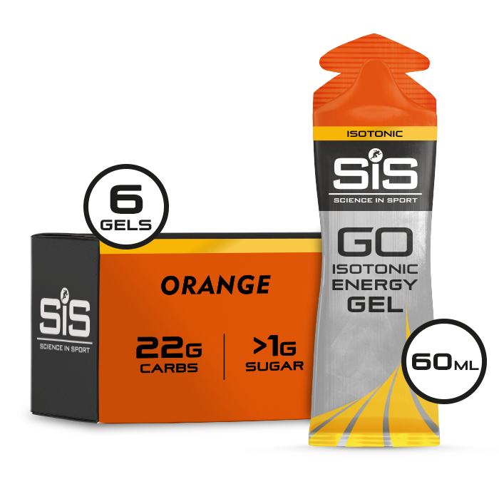 SIS Science in Sport GO Isotonic Energy Gel Orange, 6-pack.