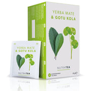 NutraTea Yerba Mate & Gotu Kola packaging on a white background