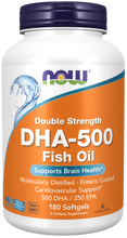 Load image into Gallery viewer, NOW Foods DHA-500/250 EPA Fish Oil, Double Strength, Softgels

