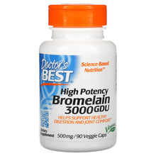 Load image into Gallery viewer, Doctor&#39;s Best High Potency Bromelain 3000 GDU, 500 mg, 90 Veggie Caps

