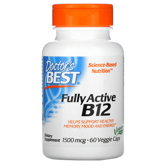 Doctor's Best Fully Active B12, 1,500 mcg, 60 Veggie Caps