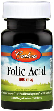 Carlson Labs Folic Acid 800 mcg 300 Tablets