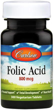 Load image into Gallery viewer, Carlson Labs Folic Acid 800 mcg 300 Tablets

