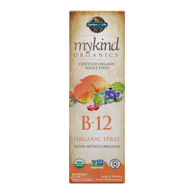 Garden of Life mykind Organics B-12 Organic Spray Raspberry 2 fl oz (58ml) Liquid