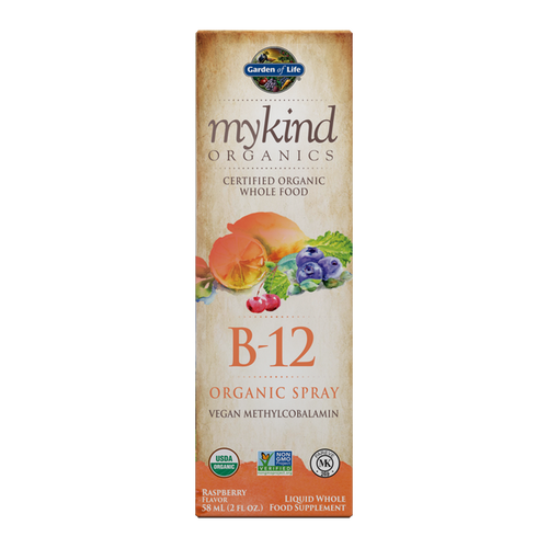 Garden of Life mykind Organics B-12 Organic Spray Raspberry 2 fl oz (58ml) Liquid