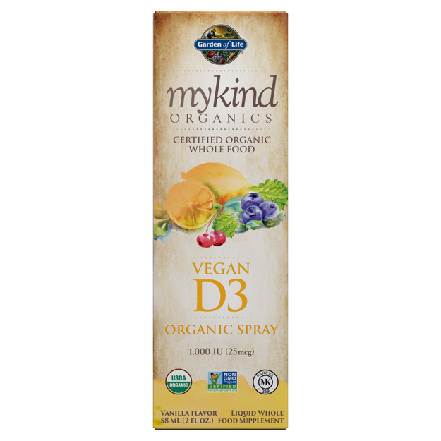 Garden of Life mykind Organics Vegan D3 Organic Spray 58 ml 1000IU- Vanilla