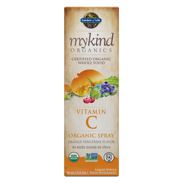 Garden of Life mykind Organics Vitamin C Organic Spray Orange Tangerine 2oz (58ml) Liquid