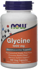 Load image into Gallery viewer, Now Foods Glycine 1000 mg 100 Veg Capsules
