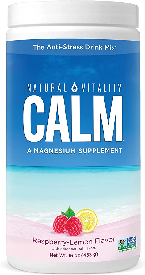 Natural Vitality CALM® Magnesium Powder, Raspberry Lemon Flavour 453g