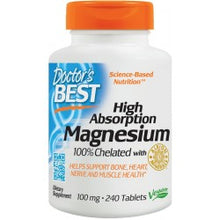 Load image into Gallery viewer, Doctor&#39;s Best High Absorption Magnesium, 100 mg
