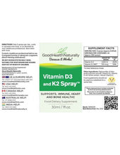 Load image into Gallery viewer, https://organicbargains.co.uk/products/good-health-naturally-vitamin-d3-and-k2-sublingual-spray™-30ml
